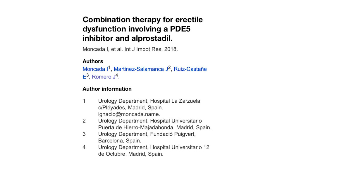 Estrategia terapéutica disfunción eréctil