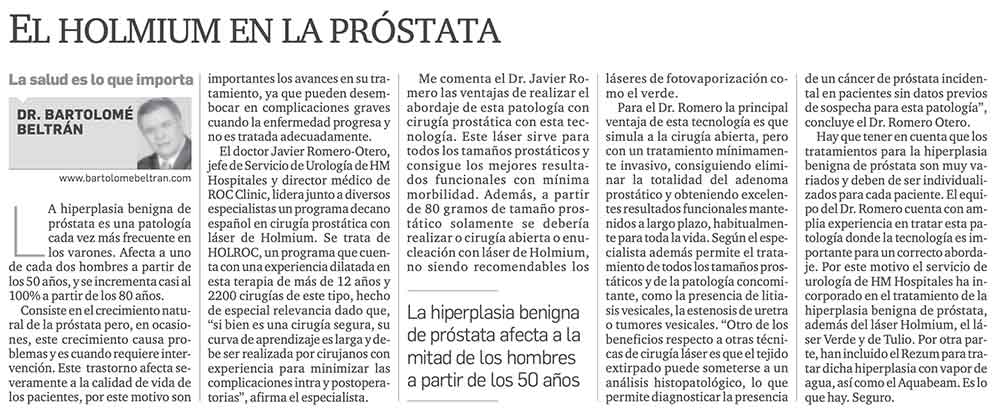 laser holmium en la próstata