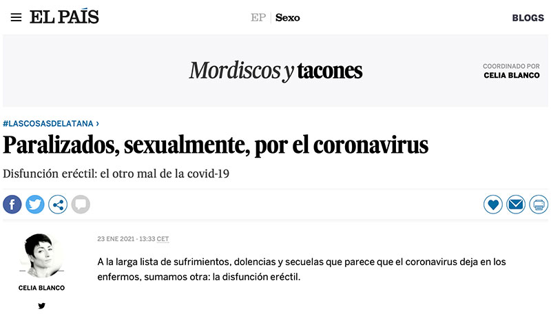 coronavirus y disfunción eréctil