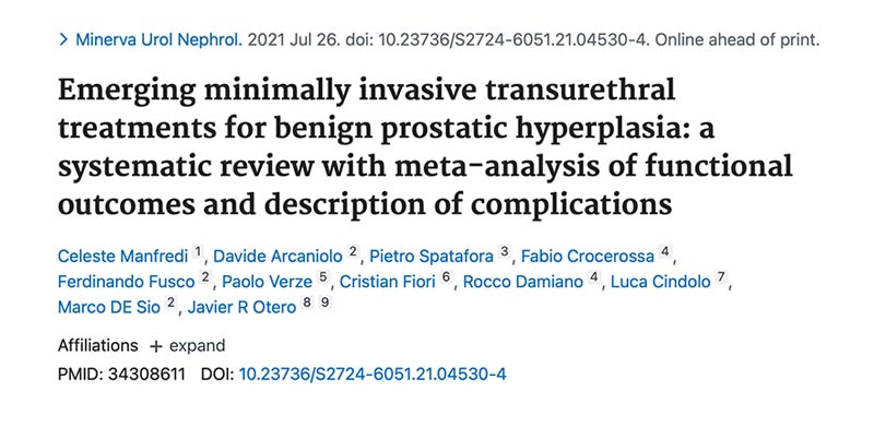 resultados y complicaciones de tratamientos para HBP